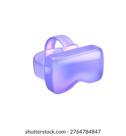 3D illustration of a virtual reality headset with a futuristic design. The soft purple hues create a sleek, modern look, symbolizing advanced VR technology.