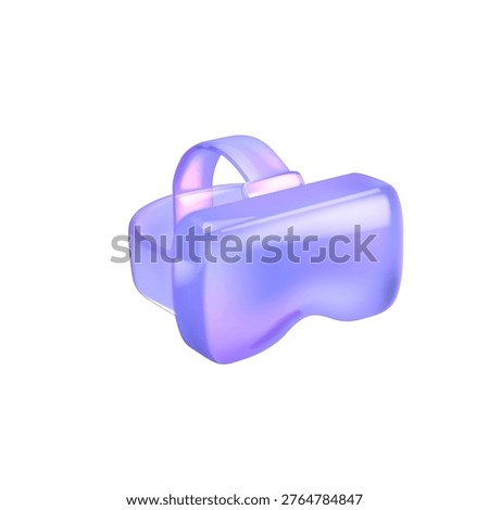 3D illustration of a virtual reality headset with a futuristic design. The soft purple hues create a sleek, modern look, symbolizing advanced VR technology.