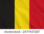 3d illustration waving flag of Belgium. Vector flag of Belgium. Symbol of Belgium.