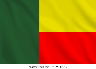 3d illustration waving flag of Benin. Vector flag of Benin. Symbol of Benin.