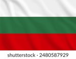 3d illustration waving flag of Bulgaria. Vector flag of Bulgaria. Symbol of Bulgaria.