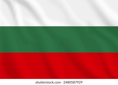 3D-Illustration schwenkende Flagge Bulgariens. Vektorgrafik-Flagge Bulgariens. Symbol von Bulgarien.