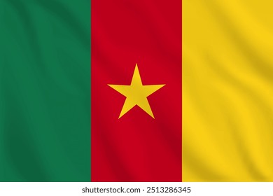 3d illustration waving flag of Cameroon. Vector flag of Cameroon. Symbol of Cameroon.