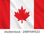 3d illustration waving flag of Canada. Vector flag of Canada. Symbol of Canada.