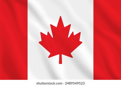 3d illustration waving flag of Canada. Vector flag of Canada. Symbol of Canada.