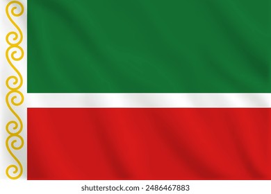 3d illustration waving flag of Chechen. Vector flag of Chechen Symbol of Chechen.