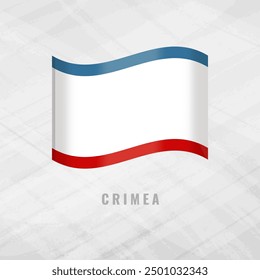 3d illustration waving flag of Crimea. Vector flag of Crimea.on Grey Background with copy space .Symbol of Crimea.
