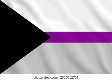 Ilustração 3d acenando bandeira do vetor DEMISEXUAL bandeira do símbolo DEMISEXUAL do DEMISEXUAL.