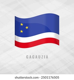 3d illustration waving flag of Gagauzia. Vector flag of Gagauzia Grey Background with copy space. Symbol of Gagauzia