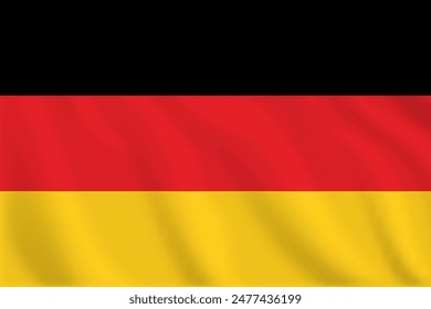 3d illustration waving flag of Germany. Vector flag of Germany. Symbol of Germany.