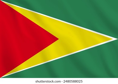 3d illustration waving flag of Guyana. Vector flag of Guyana. Symbol of Guyana.