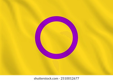 3d illustration waving flag of INTERSEX Vector flag of INTERSEX Symbol of INTERSEX .