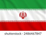 3d illustration waving flag of Iran. Vector flag of Iran. Symbol of Iran.
