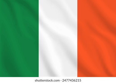 3d illustration waving flag of Ireland. Vector flag of Ireland. Symbol of Ireland.