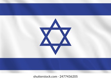 3d illustration waving flag of Israel. Vector flag of Israel. Symbol of Israel.