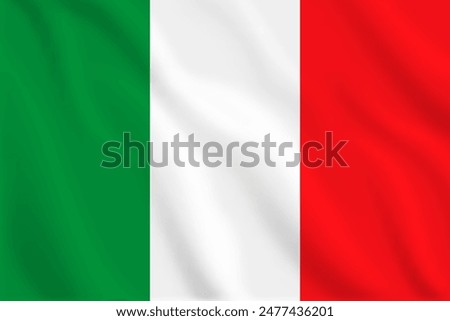 3d illustration waving flag of Italy. Vector flag of Italy. Symbol of Italy.