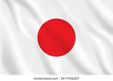 3d illustration waving flag of Japan. Vector flag of Japan. Symbol of Japan.