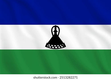 3D-Illustration Wellen Flagge von Lesotho. Vektorfahne von Lesotho. Symbol von Lesotho.
