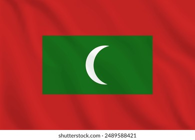 3d illustration waving flag of Maldives. Vector flag of Maldives. Symbol of Maldives.