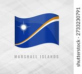 3d illustration waving flag of Marshall Islands. Vector flag of Marshall Islands on Grey Background . Symbol of Marshall Islands.