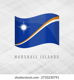 3d illustration waving flag of Marshall Islands. Vector flag of Marshall Islands on Grey Background . Symbol of Marshall Islands.