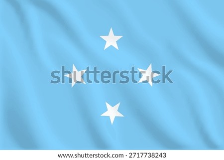 3d illustration waving flag of Micronesia. Vector flag of Micronesia. Symbol of Micronesia.