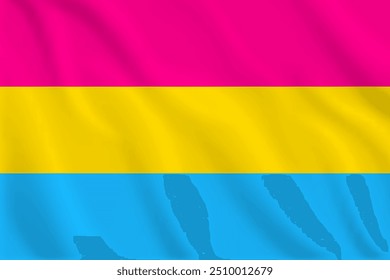 3d illustration waving flag of PANSEXUALITY Vector flag of PANSEXUALITY Symbol of PANSEXUALITY.