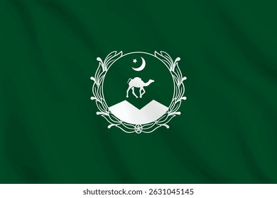 3d illustration waving flag of Province Balochistan. Vector flag of Province Balochistan. Symbol of Province Balochistan.