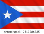 3d illustration waving flag of Puerto Rico. Vector flag of Puerto Rico. Symbol of Puerto Rico.