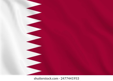 3d illustration waving flag of Qatar. Vector flag of Qatar. Symbol of Qatar.