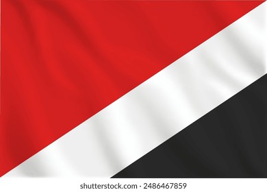 3d illustration waving flag of Sealand . Vector flag of Sealand . Symbol of Sealand.