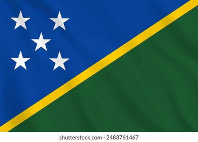 3d illustration waving flag of Solomon Islands . Vector flag of Solomon Islands . Symbol of Solomon Islands.