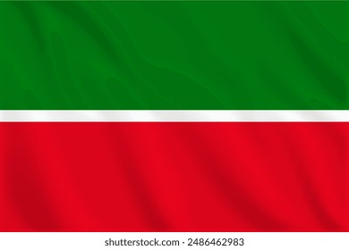 Ilustración 3d ondeando la bandera de Tatarstán. Bandera de Vector de Tataristán. Símbolo de Tatarstán