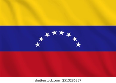 3d illustration waving flag of Venezuela. Vector flag of Venezuela. Symbol of Venezuela.