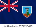 3d illustration wavy National flag Montserrat Country.