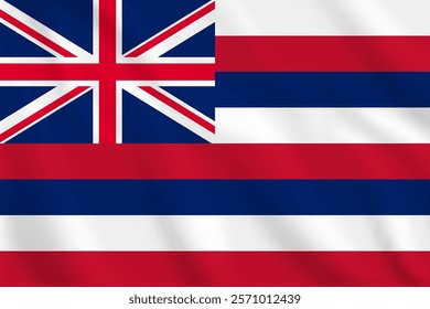 3d illustration wavy National flag of Hawaii Country.