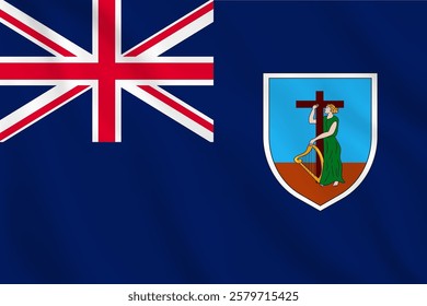 3d illustration wavy National flag Montserrat Country.