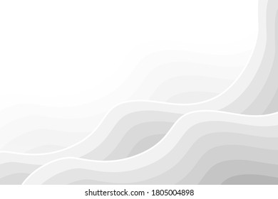 3D illustration white and gray geometric curve abstract background