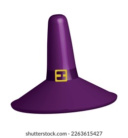3d illustration of a witch or wizard hat. Vector illustration with white background.