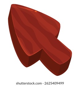 3D-illustratie van een houten cursor die naar de rechterbovenhoek wijst