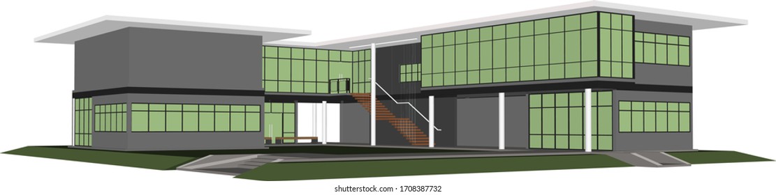 3D-Illustration des Arbeitsplatzbaus im Vorentwurf
