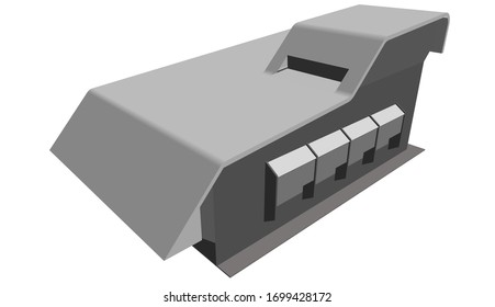 Ilustración 3D del proyecto de construcción del lugar de trabajo