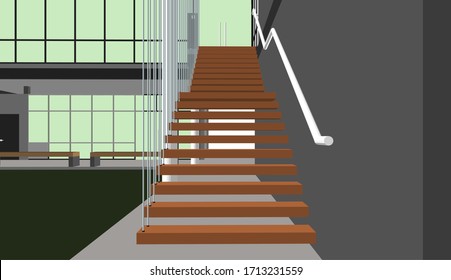Ilustración 3D del proyecto de construcción del lugar de trabajo