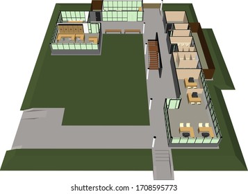 Ilustración 3D del plan de trabajo