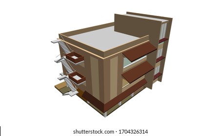 3D illustration of workplace project