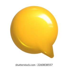 3d illustration of yellow speech bubble icon chat. Mesh vector talking cloud Dialog. Glossy high quality vector. Shiny cloud foam speak text, chatting box, message box outline.