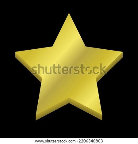 3d illustration of a yellow star. Vector