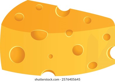 3D Illustration of Yellow Triangular Cheese