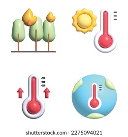 3.d Ilustraciones del vector premium del calentamiento atmosférico