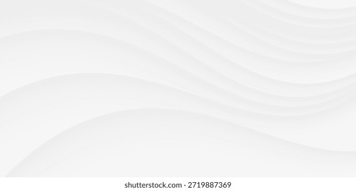 Ilustraciones 3D de la repetición artística moderna de la curva de la superficie del borde que fluye sombra lisa blanca para el arquitecto, el arte y el fondo creativo. Representación 3D.